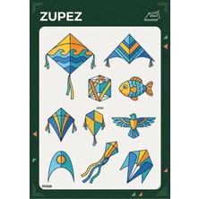 Zupez Uçurtma ve Deniz Temalı Dekoratif Ütüyle Uygulamalı Kumaş Transfer Seti