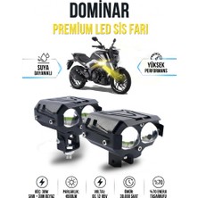 OtoÇizgi Dominar Uyumlu Xenon Etkili Motosiklet 30W LED Projektör Far - Beyaz / Sarı / Çift Renk Su Geçirmez