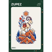 Zupez ZPZ631 – Dağ Keçisi Yolculuğu Ütüyle Uygulanabilir Transfer Baskı