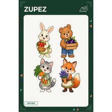 Zupez Minik Bahçe Pazarı 19X25 cm Ütüyle Uygulanan Baskı ZPZ1355