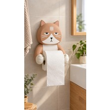Alpin Huysuz Kedi Figürlü Tuvalet Kağıdı Tutucu – Banyo Aksesuarı, Standı Model