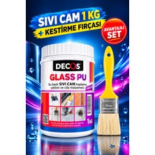 Decos Pur Glass + Fırça ; Balkon, Teras, Banyo, Mutfak, Seramik, Fayans, Mermer, Beton ve Derz Aralarında Kullanılabilen Su Bazlı, Poliüretan Katkılı Şeffaf Su Yalıtım Malzemesi