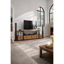 Kıymık Home Kaktüs Tv Ünitesi - Size Özel Üretim - Gerçek Ağaç - Köknar