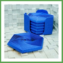 Bezos 3D Baskı Super Fidget Coaster Seti - Altıgen Desenli Bardak Altlığı ve Tutucu-Mavi Mgc