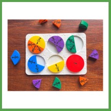 Bezos 3D Baskı Kesirler Öğretim Seti - Eğitici Ahşap Görünümlü Matematik Puzzle, Kesir Öğrenme Materyali (6 Daire, 24 Parça) Mgc