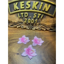 Keskin Aksesuar Pembe Çiçek Arma Yapışpkanlı