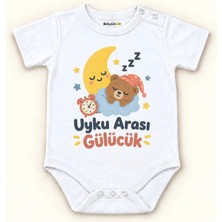 Babylimon Uyku Arası Gülücük Beyaz Kısa Kollu Çıtçıtlı Bebek Zıbını