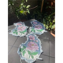Ciciş Aksesuar Kot Aplike Dikme [toz Pembe Büyük Gül]
