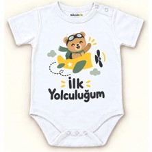 Babylimon Ilk Yolculuğum Beyaz Kısa Kollu Çıtçıtlı Bebek Zıbını