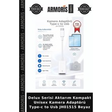 Armoris Delux Serisi Aktarım Kompakt Unisex Kamera Adaptörü Type-C To USB JH01515 Beyaz
