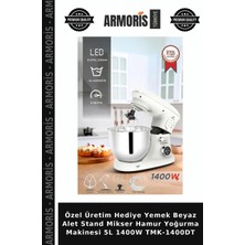 Armoris Özel Üretim Hediye Yemek Beyaz Alet Stand Mikser Hamur Yoğurma Makinesi 5l 1400W TMK-1400DT