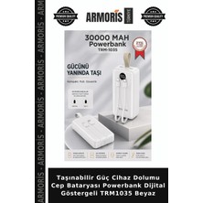 Armoris Taşınabilir Güç Cihaz Dolumu Cep Bataryası Powerbank Dijital Göstergeli TRM1035 Beyaz