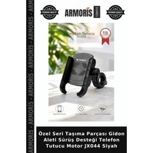 Armoris Özel Seri Taşıma Parçası Gidon Aleti Sürüş Desteği Telefon Tutucu Motor JX044 Siyah
