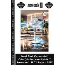 Armoris Özel Seri Kumandalı Oda Çözüm Vantilatör 7 Pervaneli SF02 Beyaz 60W