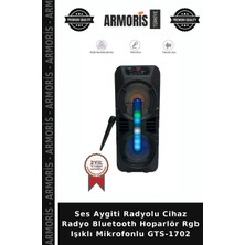 Armoris Ses Aygiti Radyolu Cihaz Radyo Bluetooth Hoparlör Rgb Işıklı Mikrofonlu GTS-1702