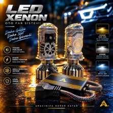 Fortico H4 Mercekli LED Zenon 80W Güç 25.000LÜMEN  Pragon  LED Zenon Şimşek Etkili 12-24V Uzun Ömürlü Güçlü Çizgisel Odak