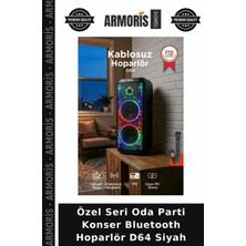 Armoris Özel Seri Oda Parti Konser Bluetooth Hoparlör D64 Siyah