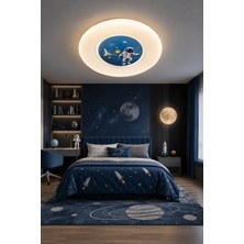 Markatech Astronot Çocuk Odası Plafonyer Kumandalı Dimmerli Gece Modlu 3 Renk Ledli Avize - Çap 50 cm