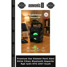 Armoris Premium Ses Sistemi Parti Aleti Ritim Cihazı Bluetooth Hoparlör Rgb Işıklı KTS-1057 Siyah