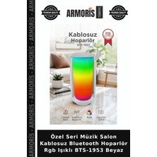 Armoris Özel Seri Müzik Salon Kablosuz Bluetooth Hoparlör Rgb Işıklı BTS-1953 Beyaz