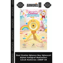 Armoris Özel Üretim Eğlence Boy Eğlenceli Dijital Fotoğraf Makineleri Çocuk Kamerası 1080P S8