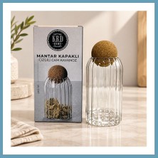 Bezos Mantar Kapaklı Küçük Çizgili Kavanoz MBT06