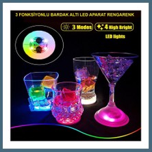 Bezos Işıklı Yapışkanlı Bardak Altı Aparatı Ledli 3 Modlu 6 cm Çap 1 Adet Agc