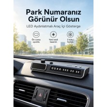 Mossem LED Aydınlatmalı Araç Içi Park Telefon Numarası Göstergesi Ön Cam Uyumlu