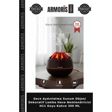 Armoris Gece Aydınlatma Sunum Objesi Dekoratif Lamba Hava Nemlendiricisi H11 Koyu Kahve 300 ml