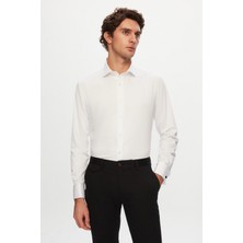 D'S Damat Ds Damat Slim Fit Beyaz Düz Gömlek