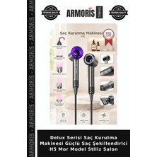 Armoris Delux Serisi Saç Kurutma Makinesi Güçlü Saç Şekillendirici H5 Mor Model Stiliz Salon
