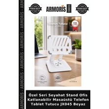 Armoris Özel Seri Seyahat Stand Ofis Katlanabilir Masaüstü Telefon Tablet Tutucu JX045 Beyaz