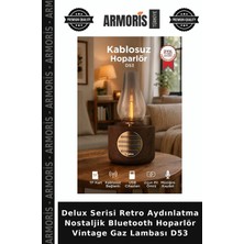 Armoris Delux Serisi Retro Aydınlatma Nostaljik Bluetooth Hoparlör Vintage Gaz Lambası D53