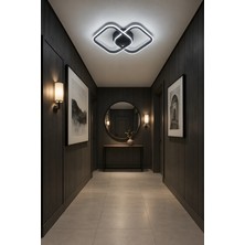 Markatech Henna Siyah Kare Beyaz Ledli Hol ve Koridor Avizesi