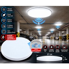 Kartek Kl 212 18W Radar Hareket Sensörlü LED Glop Armatür 6500K Beyaz Işık 27 cm Sıva Üstü Otomatik Yanan Tavan Lambası