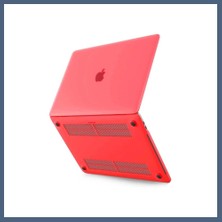 Bezos Macbook Pro 13 2020 Macbook Buzlu Kapak - Kırmızı BZS10