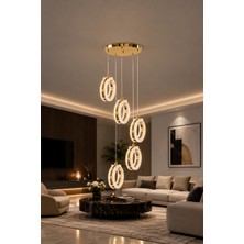 Markatech Tetra Gold 5'li Kumandalı Dimmerli 3 Renk LED Sarkıt Avize