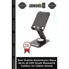 Armoris Özel Üretim Düzenleyici Masa Akıllı JX-035 Siyah Masaüstü Telefon ve Tablet Standı