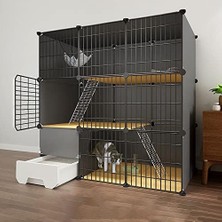 Tr Büyük Kedi Oyun Parkıkedi Kafesi Kedi Oyun Parkı Büyük Diy Kedi Muhafaza 1/2/3 Katmanlı K�