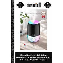 Armoris Hava Nemlendirici Buhar Makinesi 200ML H6 Siyah Buharlı Cihaz Ev Aleti Ofis Gereci