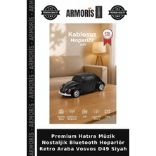 Armoris Premium Hatıra Müzik Nostaljik Bluetooth Hoparlör Retro Araba Vosvos D49 Siyah