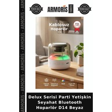 Armoris Delux Serisi Parti Yetişkin Seyahat Bluetooth Hoparlör D14 Beyaz
