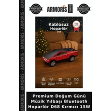 Armoris Premium Doğum Günü Müzik Yılbaşı Bluetooth Hoparlör D68 Kırmızı 15W