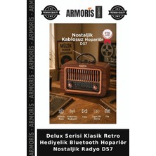 Armoris Delux Serisi Klasik Retro Hediyelik Bluetooth Hoparlör Nostaljik Radyo D57
