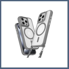 Bezos iPhone 15 Pro Max Uyumlu Kılıf Enka Magsafe Silikon Kılıf - Titan Gri BZS10