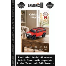 Armoris Parti Aleti Mobil Aksesuar Müzik Bluetooth Hoparlör Araba Tasarımlı D48 Kırmızı