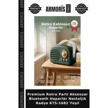 Armoris Premium Retro Parti Aksesuar Bluetooth Hoparlör Nostaljik Radyo KTS-1682 Yeşil