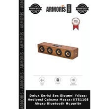 Armoris Delux Serisi Ses Sistemi Yılbaşı Hediyesi Çalışma Masası KTS1108 Ahşap Bluetooth Hoparlör