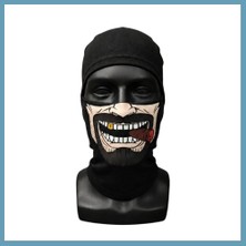 Bezos Unisex Bıyık Puro Baskılı Balaklava 1 Adet Tek Beden Viskoz Kask Içi Motosiklet Maskesi MBT06