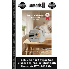 Armoris Delux Serisi Seyyar Ses Cihazı Taşınabilir Bluetooth Hoparlör KTS-1682 Gri